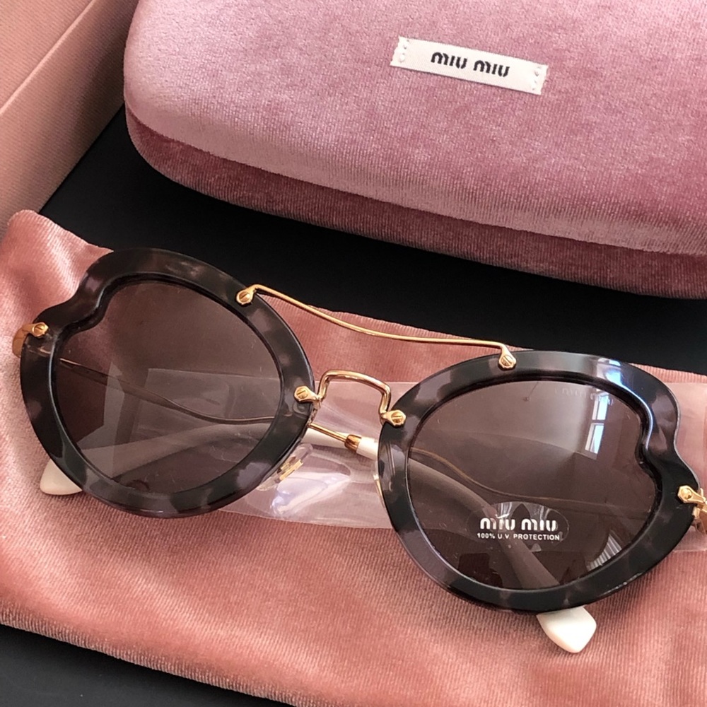 New Miu Miu Cat Eye Tortoise Sunglasses